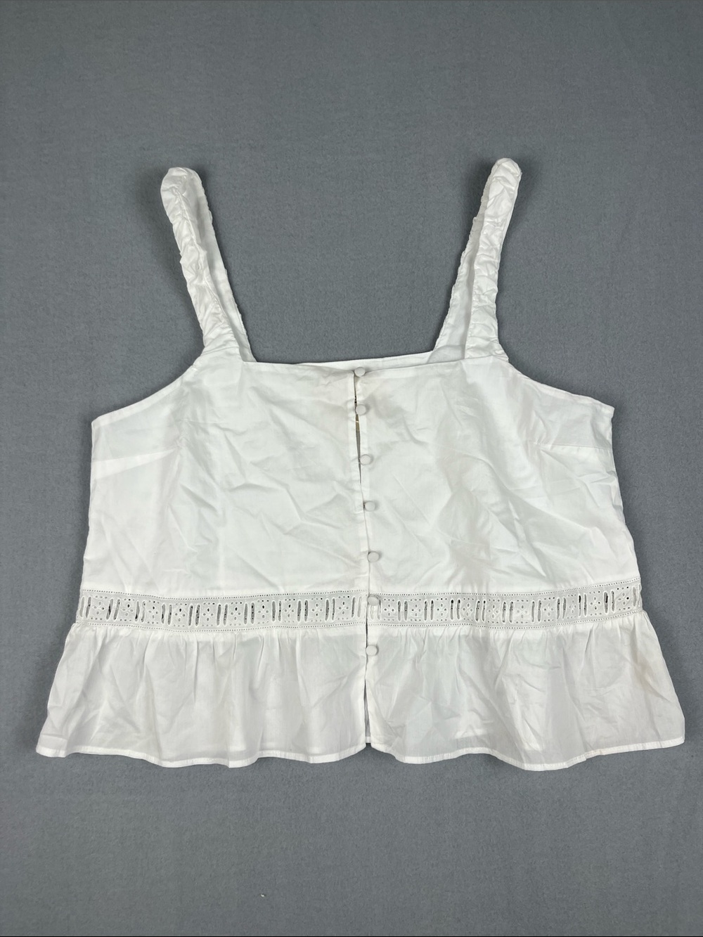 Djerf Avenue (Frankie’s Bikinis) poplin tank top 
Size: Large